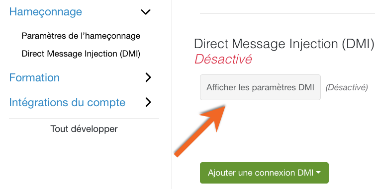 Guide de configuration de la Direct Message Injection (DMI) Base de