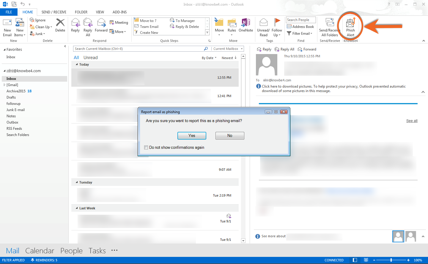 Guia do Phish Alert Button (PAB) no Microsoft Outlook – Base de ...