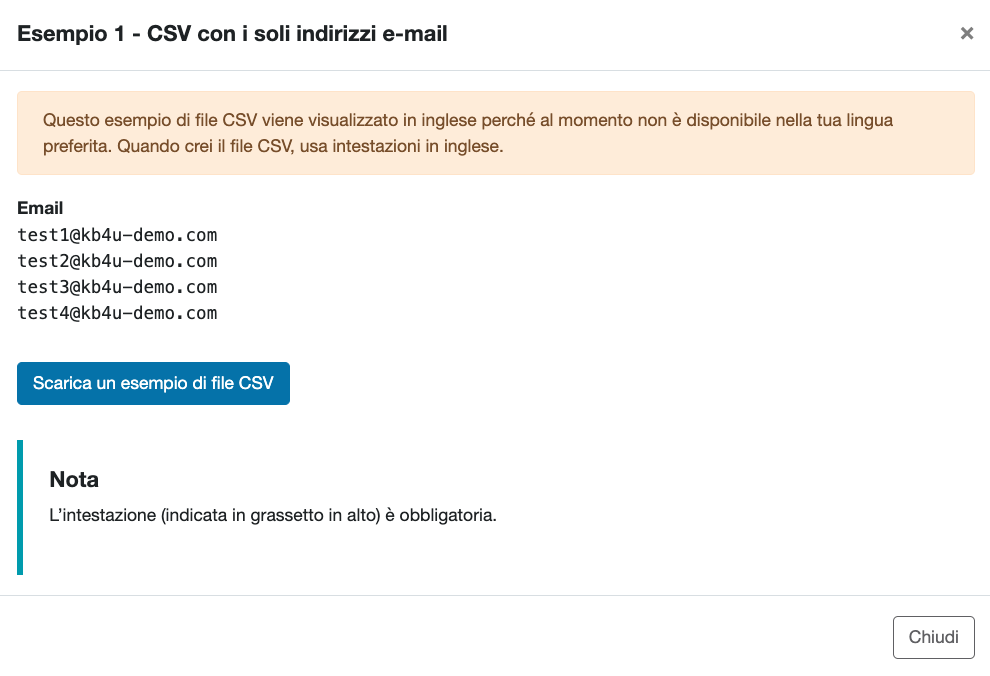 Come importare gli utenti con un file CSV – Knowledge Base